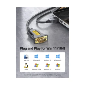 Cable Usb-A A Serial Rs232 Ugreen (20223) Negro, Con Chipset Pl2303, Cubierta De Pvc, 3 Metros - Imagen 4