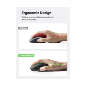 Mouse Inalambrico Ugreen Mu006 (90855) Gris, 6 Botones, Ergonomico, 4000 Dpi, Bluetooth - Imagen 4