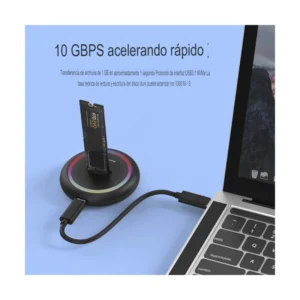 Lector Externo Para M.2 Blueendless (Bs-Sd03C) Negro, Nvme/Sata, Hasta 10Gbps, Led Rgb - Imagen 4