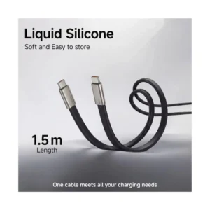 Cable De Carga & Datos Usb-C A Usb-C Basemo (X09C-B) Negro, Incluye Soporte Plegable Para Telefono, 240W De Carga Rapida, 1.5 Metros - Imagen 4
