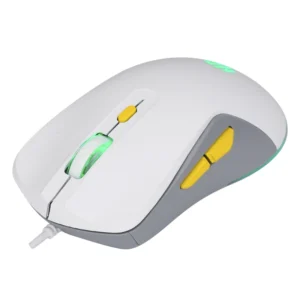 Combo Halion Cobra (K425C) Gaming, Blanco Con Amarillo, Teclado+Mouse, Led Rainbow - Imagen 5