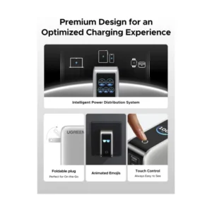 Cargador De Pared Ugreen Nexode Pro X773 (65619B) X4 Usb-C, X1 Usb-A, 100W Carga Rapida, Pantalla Inteligente - Imagen 6
