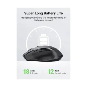Mouse Inalambrico Ugreen Mu006 (90855) Gris, 6 Botones, Ergonomico, 4000 Dpi, Bluetooth - Imagen 6