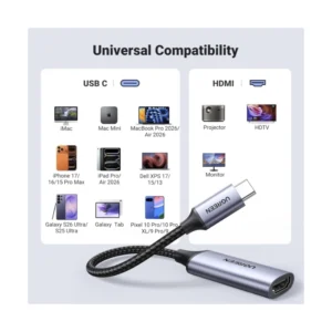 Adaptador Usb-C A Hdmi Ugreen Cm297 (70444) 4K@60Hz, Aluminio, Compatible Con Iphone 17/16 Pro Max - Imagen 6