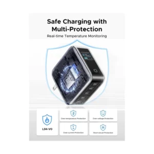 Cargador De Pared Ugreen Nexode Pro X773 (65619B) X4 Usb-C, X1 Usb-A, 100W Carga Rapida, Pantalla Inteligente - Imagen 7