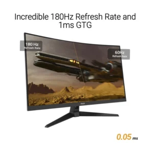 Monitor Gaming Asus Tuf Gaming 32" (Vg32Wq3B) Curvo, Fast Va, Qhd 2K , 2560X1440, 2 Hdmi/Dp, 0.5Ms, 180Hz, 1500R, Extreme Low, Freesyn, Shadow Boost - Imagen 7