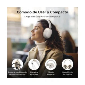 Auricular Bluetooth Ugreen Hp203 (35758) Blanco, Cancelacion De Ruido, Sonido De Alta Resolucion, 75 Horas, Conexion De 2 Dispositivos - Imagen 7