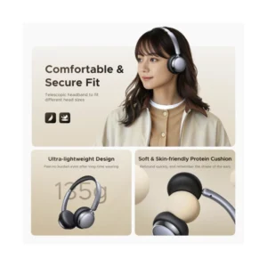 Auricular Bluetooth Ugreen Studio Plus Hp207 (75630) Negro, Cancelacion Activa De Ruido, Llamadas Nitidas Con Algoritmo De Ia, 80 Horas - Imagen 8