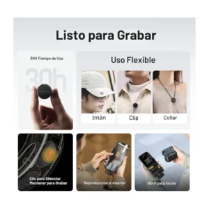 Microfono Inalambrico Portatil Maono Wave T5 (Wm650 Pa3) Adaptador Usb-C/Lightning, X2 Microfonos + Estuche De Carga, 48 Khz 24 Bits, Filtro De Voz - Imagen 8