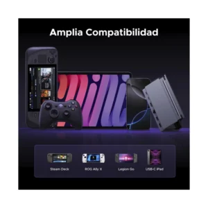Steam Deck Dock 6 En 1 Ugreen Cm800 (75126) Estacion De Acoplamiento Plegable, X1 Hdmi, X1 Usb-C, X2 Usb-A, X1 Rj45 - Imagen 8