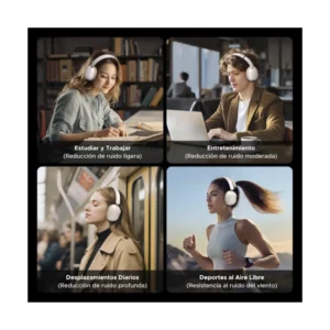 Auricular Bluetooth Ugreen Hp203 (35758) Blanco, Cancelacion De Ruido, Sonido De Alta Resolucion, 75 Horas, Conexion De 2 Dispositivos - Imagen 9