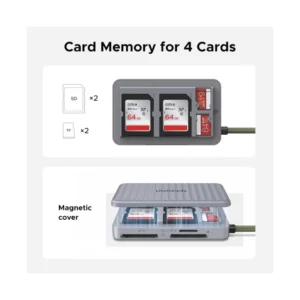 Lector De Memorias Sd Ugreen Cm868 (55886) X2 Sd Card Slot, X1 Tf Card Slot, Tapa Magnetica - Imagen 3