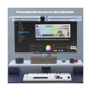 Teclado Aula (F99) Azul/Blanco/Morado Oscuro, Mecanico, Switch Grey Wood V3, Led-Rgb - Imagen 4