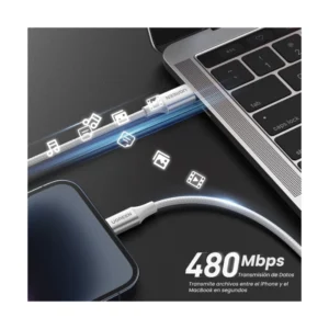 Cable De Carga & Datos Usb-C A Lightning Ugreen (70523) Plata, Carga Rapida, Nylon Trenzado, Mfi Certificado, Compatible Con Iphone 14/13/12, 1 Metro - Imagen 3