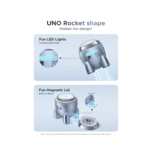 Cargador Inalambrico Ugreen Rocket Shape W713 (65300) Carga Qi2 25W, Magflow, Multifuncional 2 En 1, Zona Magnetica Cohete, Compatible Iphone Y Airpod - Imagen 4