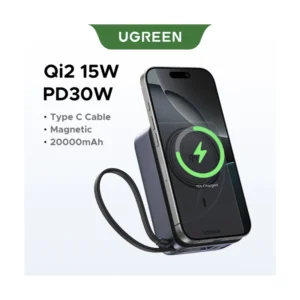 Power Bank Ugreen Pb567 (55450B) Magnetico, 15W Con Tecnologia Qi2, Incluye Cable Usb-C, Compatibilidad Ios Y Android, 20000Mah - Imagen 4