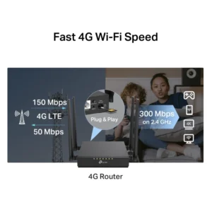 Router Inalambrico Tp-Link 4G Lte (Tl-Mr108) Hasta 300Mbps, Antena X4, Port X1 Wan + X3 Lan 10/100Mbps, 1 Ranura Para Tarjeta Sim - Imagen 4