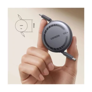 Cable De Carga & Datos Usb-C A Usb-C Retractil Ugreen L531 (65905) 100W De Carga Rapida, Anti-Enredos, 1 Metro - Imagen 4