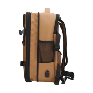 Mochila Para Laptop Teros Travel (Te-9038) Brown, Amplio Compartimento, Cremallera Extensible, Hasta 15.6" - Imagen 4