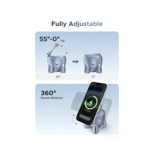 Cargador Inalambrico Ugreen Rocket Shape W713 (65300) Carga Qi2 25W, Magflow, Multifuncional 2 En 1, Zona Magnetica Cohete, Compatible Iphone Y Airpod - Imagen 5