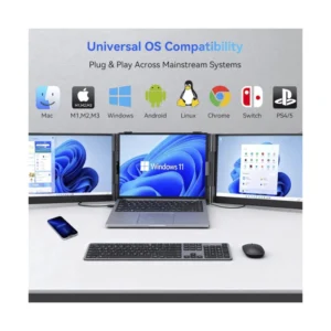 Extensor De Pantalla Triple Para Laptop Blackview (Dcm6) Ips Fhd, Dos Pantallas Externas Portatil De 14", Compatible De 13 A 17", Para Windows/ Mac - Imagen 5