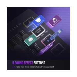 Mezcladora De Audio Fifine Ampligame Sc3 (Sc3-B) Negro, Para Streaming Con Interfaz De Microfono Xlr, Control Individual, Atenuador De Volumen, Rgb - Imagen 5