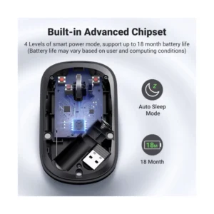 Mouse Inalambrico Ugreen Mu001 (90372) Negro, Ultra Delgado, 4000 Dpi - Imagen 5