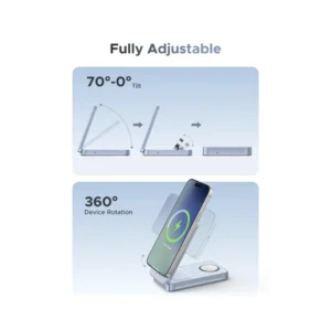 Cargador Inalambrico Ugreen Magflow 3-In-1 W757 (65901) Carga Qi2 25W, Soporte Plegable Magnetico, Compatible Iphone Y Airpods - Imagen 6