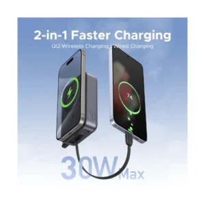 Power Bank Ugreen Pb567 (55450B) Magnetico, 15W Con Tecnologia Qi2, Incluye Cable Usb-C, Compatibilidad Ios Y Android, 20000Mah - Imagen 6