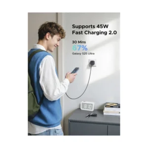 Cargador De Pared Ugreen Gan X527 (65155) X2 Usb-C, X1 Usb-A, Carga Rapida De 45W - Imagen 6