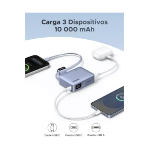 Power Bank Ugreen Pb584 (75173B) Tamaño Compacto Con Cable Usb-C Integrado, Carga Rapida Pd De 33 W, 10000Mah - Imagen 6