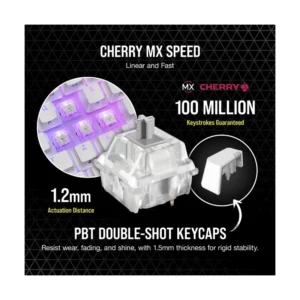 Teclado Corsair K65 Rgb Mini 60% (Ch-9194114-Na) Blanco, Mecanico, Switch Cherry Mx Speed Linear, Teclas Pbt, Polling Rate De Hasta 8,000 Hz, Led-Rgb - Imagen 6