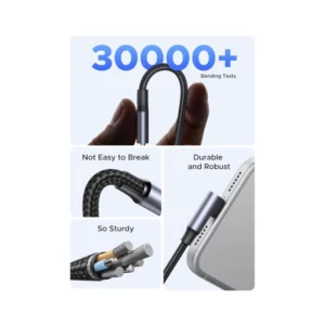 Cable De Carga & Datos Usb-C A Usb-C Ugreen L536 (85345) Trenzado, Angulo 90 Grados Tipo C, Carga Rapida 240W,Compatible Con Iphone 17/16/15, 2 Metros - Imagen 7