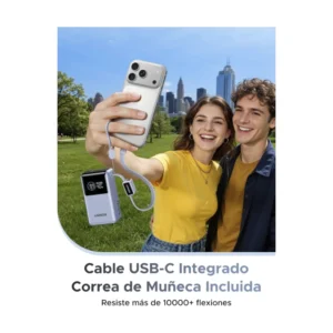 Power Bank Ugreen Pb727 (75701B) Tamaño Compacto Con Cable Usb-C Integrado, Pantalla Digital, Carga Rapida De 55 W, 10000Mah - Imagen 7