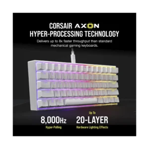 Teclado Corsair K65 Rgb Mini 60% (Ch-9194114-Na) Blanco, Mecanico, Switch Cherry Mx Speed Linear, Teclas Pbt, Polling Rate De Hasta 8,000 Hz, Led-Rgb - Imagen 7