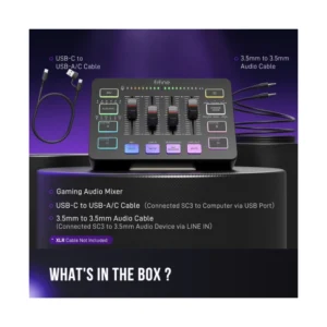 Mezcladora De Audio Fifine Ampligame Sc3 (Sc3-B) Negro, Para Streaming Con Interfaz De Microfono Xlr, Control Individual, Atenuador De Volumen, Rgb - Imagen 9