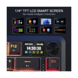 Teclado Inalambrico Redragon Ucal Lcd Pro 80% (K724Rgb-Pro-Sp) Negro, Switch Mint Mambo, Pantalla Tft, Conectividad Triple Modo, Led-Rgb - Imagen 3