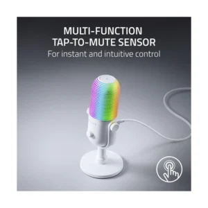 Microfono Razer Seiren V3 Chroma (Rz19-05060200-R3U1) Blanco, Iluminacion Reactiva Para Transmision Y Juego, Silencio Con Toque, Ganancia Digital, Pc - Imagen 3