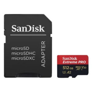 Memoria Microsdxc Sandisk Extreme Pro 512Gb (Sdsqxcd-512G-Gn6Ma) Uhs-I, V30, A2, 200Mb/S, 140Mb/S, Para Grabacion De Video 4K Uhd, Adaptador Sdp - Imagen 4