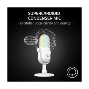 Microfono Razer Seiren V3 Chroma (Rz19-05060200-R3U1) Blanco, Iluminacion Reactiva Para Transmision Y Juego, Silencio Con Toque, Ganancia Digital, Pc - Imagen 4