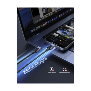 Cable De Carga & Datos Usb-C A Usb-C Ugreen L513 (45068) Negro, 240W De Carga Rapida, Compatible Con Macbook Pro/Air, Iphone 16/16 Pro/16, 2 Metros - Imagen 5