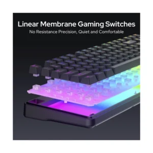 Teclado Inalambrico Redragon Rm104 Pro Volcano (K526-Pro-Sp) Negro, Semi-Mecanico, Pantalla Led, Conectividad Triple Modo, Led-Rgb - Imagen 5