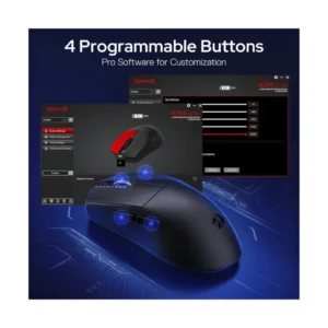 Mouse Inalambrico Redragon K1Ng Ultra (M999) Gaming, Negro, Conectividad Triple Modo, Base De Carga Magnetica, 45000 Dpi, 55G Ultraligero - Imagen 5