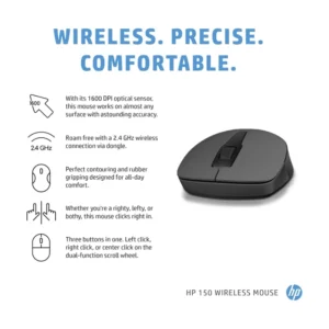 Mouse Inalambrico Hp 150 (2S9L1Aa#Abm) Negro, 1600 Dpi - Imagen 6
